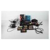 Sega Genesis game console, controllers, cords,