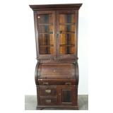 Cylinder roll  secretary, 2 piece, age and finish