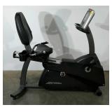 Life Fitness exercise bike, display powers on