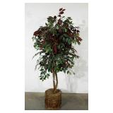 Artificial tree in basket planter with string