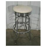Bar stool, aluminum with vinyl top, 30" to seat,