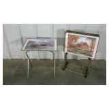 Set of four Coca Cola advertising TV trays,