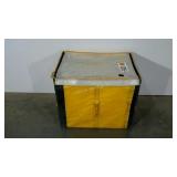 Reinforced plastic tote, collapses for storage,