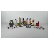 Light house decor, includes light houses, snow