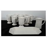 Pfaltzgraff, includes eight mugs (5"), pitcher