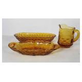 Amberina glassware, includes glass chrysanthemum