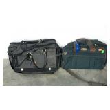 Two travel bags, Ricard Beverly Hills and Adolfo.