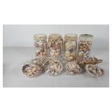 Shell decor, includes four glass Mason jars full