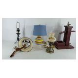 Lamps, water pump lamp, one in style of oil lamp