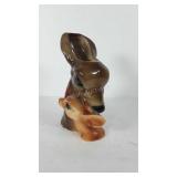 Deer head planter, doe and fawn, marked Royal
