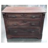Antique Walnut 3 Drawer Cottage Dresser with