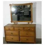 Seven drawer dresser with mirror