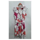 Cotton crossover bodice, sleeveless dress, size