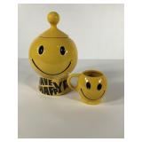 McCoy smiley face mug and cookie jar, bumps u
