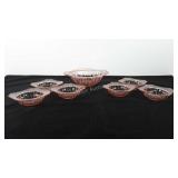 Glassware, pink depression berry bowl set