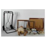 Miscellaneous group, picture frames, hand cart,