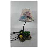 John Deere lamp, 16", shade is cracked on inside,
