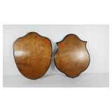 Wall plaques, taxidermy mounts, each has holes