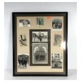 Black and white travel photo collage, includes