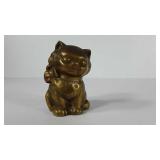 Brass kitty cat bank