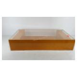 Display case with sliding plexiglass top, 35" ×