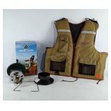 Camping group, Stearns fishing vest and Greatland