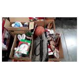 Skid lot, holiday decor including Charlie Brown