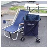 Beach Chair with Buggy cart, used condition