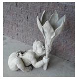 Cherub Outdoor Garden Planter, resin material