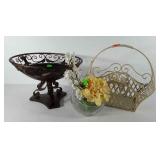 Home decor, includes center piece bowl, basket,