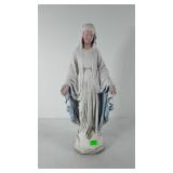 Concrete virgin Mary, condition as shown, 21",