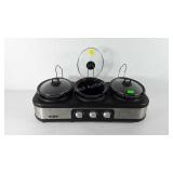 Bella three 2.5qt triple slow cooker with lid