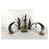 Asian Thai style home decor, brass long boat