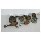 Early wooden pulleys group