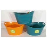 Three handled tubs