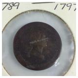 1789 -1797 George Washington copper coin