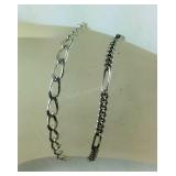 Two Sterling silver bracelets 7in and 8in