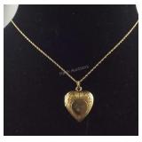 Gold filled necklace with heart locket