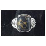 Size 5 black Mojave turquoise platinum over