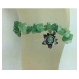 Green adventurine chip charm bracelet 7-8.5in