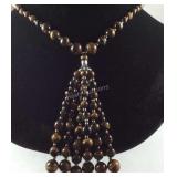 Tigers eye Tassel necklace 32in