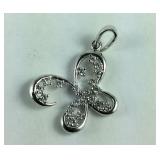 Sterling silver butterfly CZ pendant