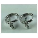 Sterling silver lab opal dragonfly earrings