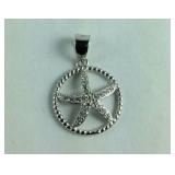 Sterling silver starfish CZ pendant