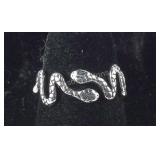 Size 5 Sterling silver snake ring