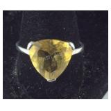 Size 10 Sterling Brazilian lemon quartz 5.15ct
