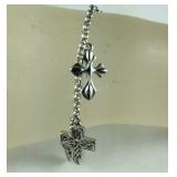 7.25in platinum bond cross charm bracelet