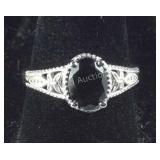 Size 7 Australian black tourmaline platinum bond