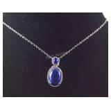 7.72ct lapis lazuli silvertone pendant with