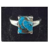 Size 11 Sterling 4.65ct chestnut brine turquoise